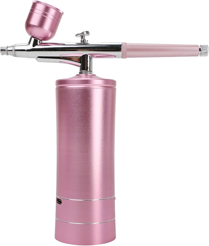 Oxygen Facial Machine – Handheld High Pressure Mist Spray Steamer for Skin Rejuvenation, Deep Cleaning, and Moisturizing – Portable, Rechargeable Airbrush for Home and Beauty Salon Use (Pink)