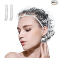 Disposable Shower Caps -100 pcs Waterproof Plastic Shower Caps, Women's Disposable Plastic Clear Shower Caps, Suitable for Hair Care, Spa Salons, Travel, Portable Multi-Purpose Plastic Hair Caps(20")