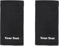 Personalize Your Towels with Custom Embroidery: Names, Monograms, and Initials. Perfect for Bathroom, Spa, Gym, Shower, Kids, Adults, Pool, Travel, Gifts, 2-Piece Hand Towels Set - Black
