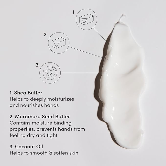 OUAI Hand Cream - Thick, Creamy Balm with Coconut Oil, Murumuru Butter and Shea Butter - Hydrating Moisturizer for Soft Hands - Use Daily to Deeply Nourish Skin (3 Oz) (Pack of 2)