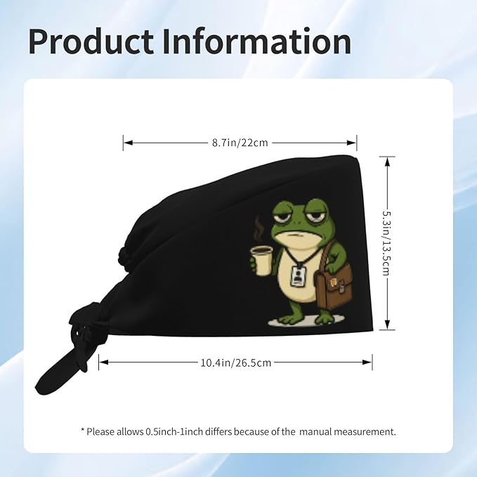 Alligator Ice Cream Working Cap, Scrub Cap with Sweatband, Adjustable Tie Back Hat Breathable Headgear for Women/Men