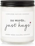 LUMELOOM Sympathy Gifts for Loss of Loved One, Memorial Gifts - 9oz Lavender Scented Soy Wax Candle - No Words Just Hugs, Bereavement, Grief, Think of You, Miscarriage, Get Well Candle for Women