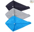 HOPESHINE Hair Drying Towel Twist Women's Soft Shower Microfiber Towels for Hair Turban Wrap Fast Drying Ultra Absorbent Cap Great Gift for Women (3-Pack Dark Grey+Grey+ Sky Blue)
