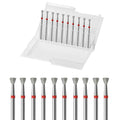 10pcs Inverted Cone Cuticle Drill Bits, Carbide Diamond Nail Bits for Dead Skin Removal & Nail Shaping, 3/32'' Two Way Rotate, Professional Manicure Pedicure Salon Tools(3mm Inverted Cone Bit, Fine-F)
