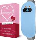 Portable Heating Pad for Period Cramps: Cordless Menstrual Heating Pad with 6 Heat Levels and 6 Massage Modes, 3s Fast Heating Gift for Women and Girl(Blue)