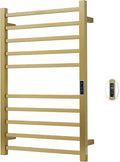 Heated Towel Racks for Bathroom, Wall Mounted Electric Towel Warmer Racks with Timer & Temperature Control, 10 Bar Stainless Steel Towel Heater for Bathroom, Brushed Gold, Plug-in