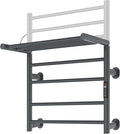 Foldable Heated Towel Rack, Dual-Zone Electric Towel Warmer Rack with Timer, GFCI Plug-in or Hardwired, Wall-Mounted, Drill-Free Installation, Twilight Grey, CA3-700X550-Standard-TG