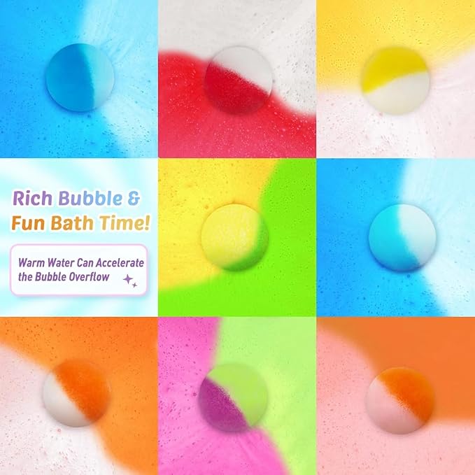 Bath Bombs for Kids with Toy Inside, 36 Pcs Bath Bombs with Glow in The Dark Dinosaur, Animal and Ocean Surprise Inside, Handmade Organic Bubble Bath Ball Gift Set for Birthday, Easter, Christmas