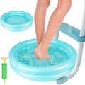 2 Pack Inflatable Pool Foot Bath Basin, Swimming Pool Clean Feet, Foot Soaking Bath Basin for Pool Entry Ladder, Home Spa Treatment for Above Ground Pools, Full-Sized Inflatable Pools