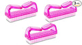 3Pcs Different Kinds of Fingernail brush with Plastic Handle Nail brush for cleaning Fingernails - Easy to use Nail Scrub brush - Nail Cleaner Nail brushes for Hands Feet(pink)