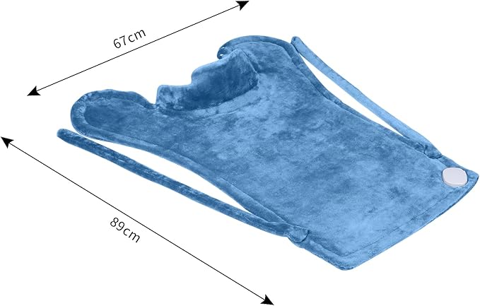26" x 35" Flannel Neck&Shoulder&Back Heating Pad with 12 Temperature Settings& Countdown Timer,Pain Relief for Back/Neck/Shoulders/Menstrual Pain(Light Blue)