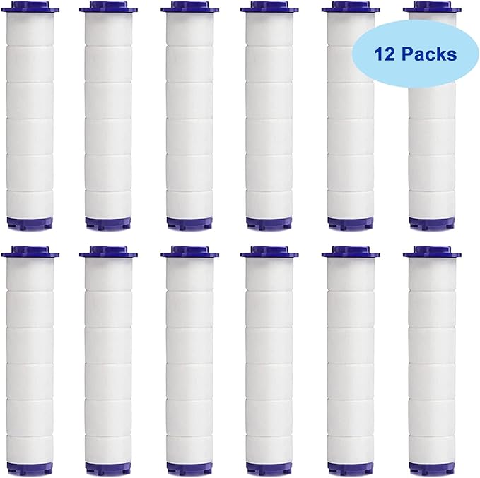 High Pressure Handheld Turbo Fan Shower Head PP-Cotton Filter Cartridge,3.7in Detachable Propeller Hydro Jet Shower Head Filter,set of 12