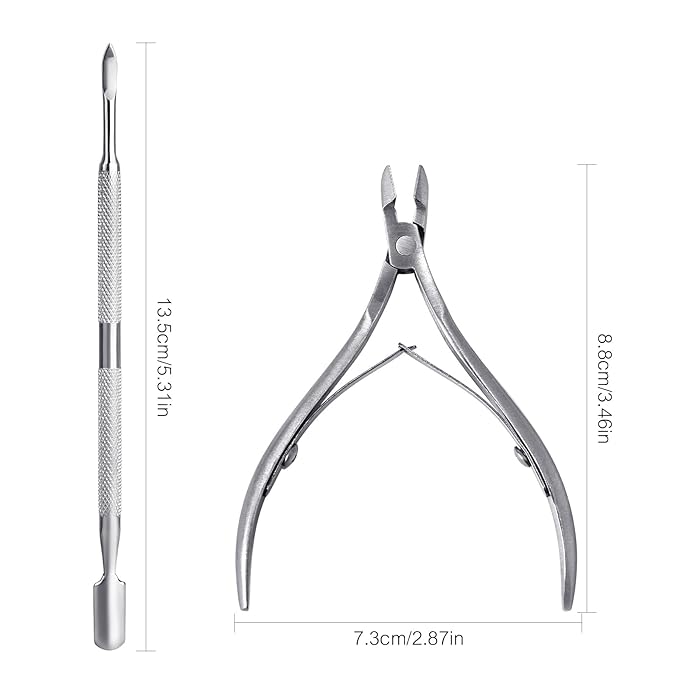 6Pcs Cuticle Clipper with Cuticle Pusher Set, Professional Stainless Steel Dead Skin Cutter, Nail Cuticle Remover Manicure Pedicure Tool Set for Fingernails and Toenails