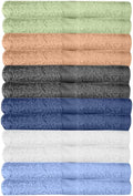 KAHAF COLLECTION 12 Pack Washcloths | Multicolour 100% Cotton Extra Absorbent Face Towels | Soft, Quick Dry Wash Cloths for Bathroom, Spa, Gym, Baby & Travel (12 Packs (12 x 12))