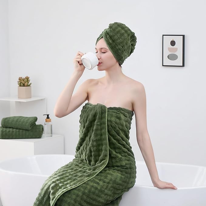 KBY Bath Towels Set of 2, Extra Large Bath Sheets 40X80 Inches,Quick Dry, Ultra Soft，Durable & Super Absorbent Oversized Bathroom Towel Sets for Adults, Gym, Spa, Pool & Hotel (Olive Green)