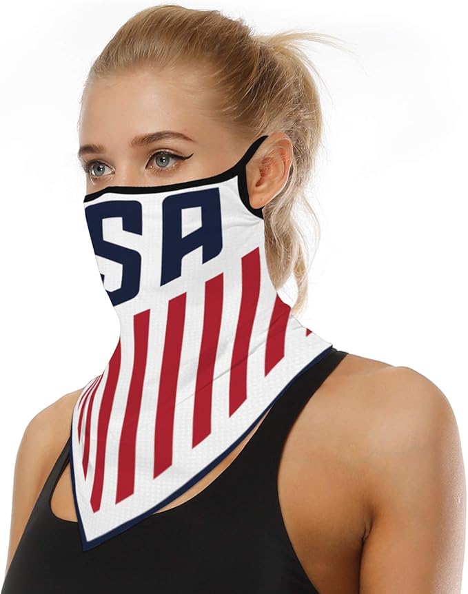 YAYOUREL Neck Gaiter Face Mask Bandanas for Men Women UV Face Scarf Cover Ear Loop Hole Facemask for Fishing Running Cycling