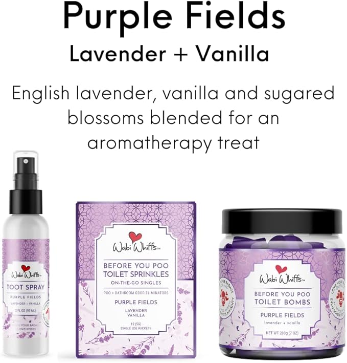 Wabi Whiffs Room and Bathroom Toot Sprays (Purple Fields)