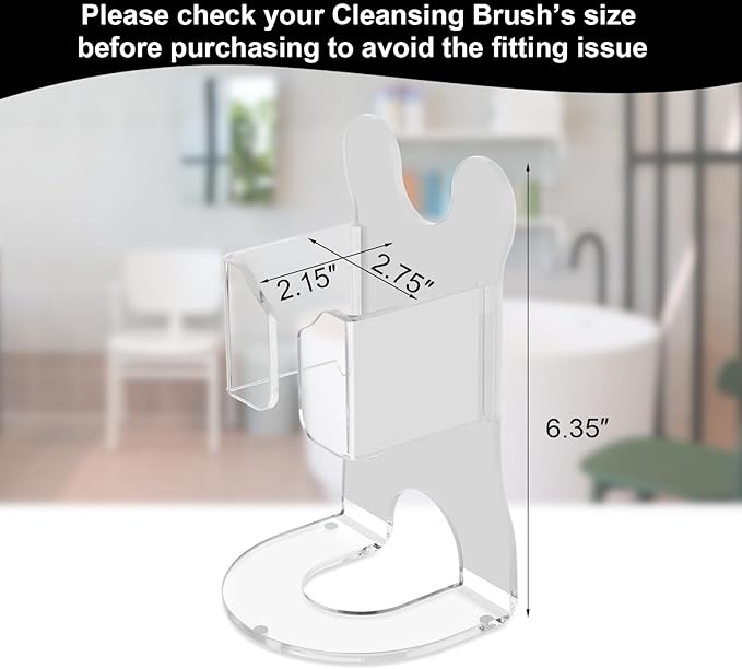 Beautyflier Electric Face Scrubber Holder, Clear Acrylic Holder Compatible with Clarisonic Mia 2 Cleaning Cleanser, Great for Massaging and Deep Cleansing (Holder Only)