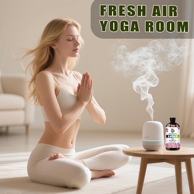 Lotus Essential Oil - GV77ZF Lotus Oils for Diffusers, Humidifiers, DIY Candles, Soap, Cleaning, Home, Office, Yoga, Massage, Gifts - 4 fl oz (120 ml)