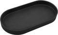 Black Small Tray (10 inch), Oval Tray for Kitchen Counter, Bathtub Bathroom Vanity Items, Countertop Organizer, Coffee Accessory, Bar, Serving Seasoning, Salt and Pepper, Soap, Perfume.