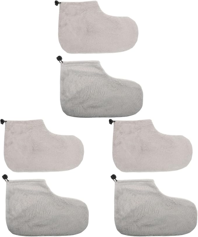 Beaupretty 3 Pairs Wamer Mitts Thermal Cloth Terry Beauty Wraps Hot Cotton Cover Booties Moisturizing Covers Tools Machine Kit for Bags Warming Work Foot Insulated Liners Hand Spa Bath Wax