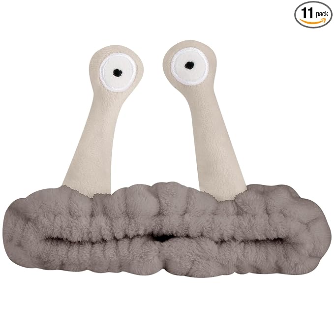 Jowmoy Cute Coffee Snail Headband,Wash Face for Women Makeup Shower Spa Headband (1 Pack)