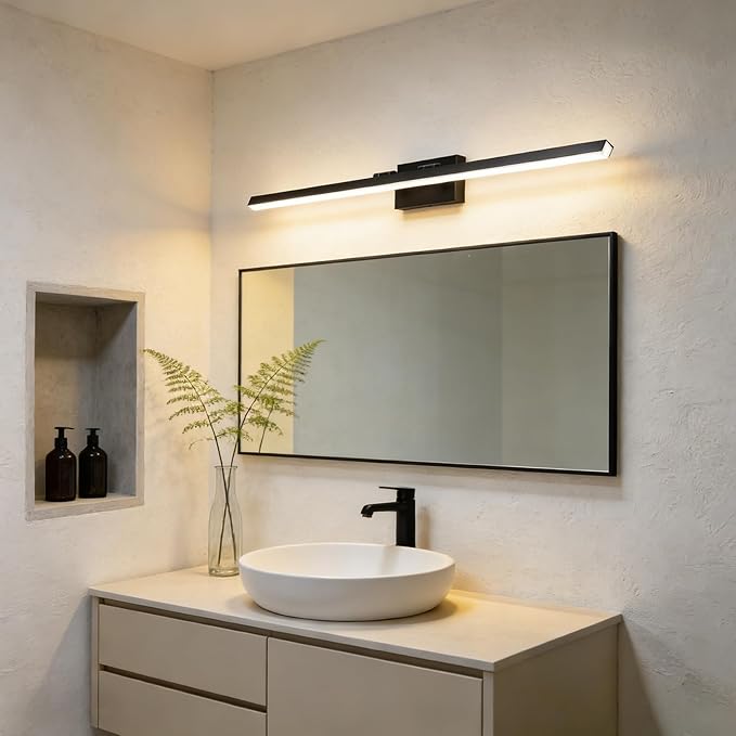 IZORRO Modern Bathroom Vanity Light 40 inch, Rotatable, 32W Dimmable Led Bathroom Light Fixture Over Mirror, Black Vanity Light Bar (5 Color Temperature)