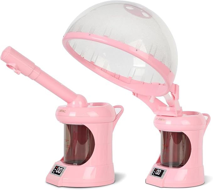 Hair Steamer,2-in-1 Hair and Facial Steamer for Deep Conditioning and Deep Cleaning Suitable for Family Use or Small Salon Shops
