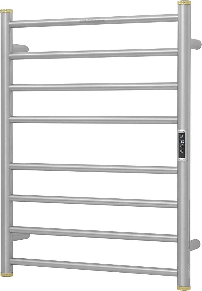 Electric Towel Warmer Rack,Heating Towel Warmer,Timer & Temperature Control,Wall-Mounted Plug-in for Bathroom,Brushed,Stainless Steel,8-Bar(27.56x20.87x4.41in)
