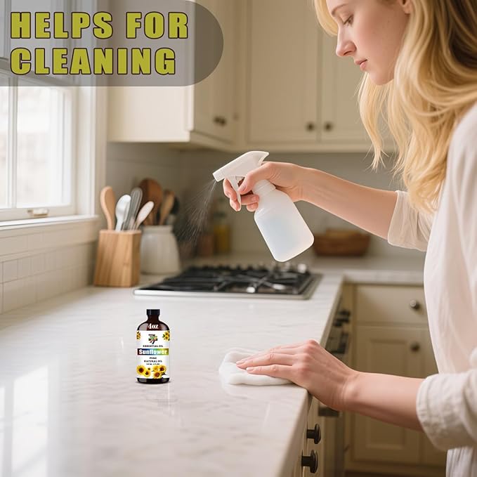 Sunflower Essential Oil - GV77ZF Sunflower Oils for Diffusers, Humidifiers, DIY Candles, Soap, Cleaning, Home, Office, Yoga, Massage, Gifts - 4 fl oz (120 ml)