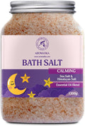 Calming Bath Salts 46 Oz - 1300g - w/Sandalwood & Lavender & Bergamot Essential Oils - Natural Bath Sea Salts 1.3 kg - Good Sleep - Relaxing - Body Care - Beauty - Aromatherapy