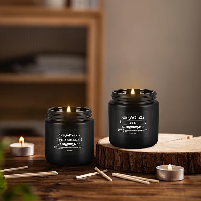 YOROXRG Scented Candles Gifts Set 12 Pack Soy Wax Travel Tin Jar Candles for Home 3.05 OZ for Mom for Christmas, Birthday, Thanksgiving, Mother's Day(Black)
