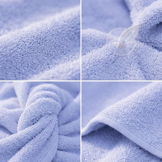 100% Turkish Cotton Hair Towel Wrap 2 Pack – Oeko-TEX Certified Quick Dry Turban for Wet Hair – Soft, Absorbent, Gentle on Curly & Long Hair – 10x26 Inch