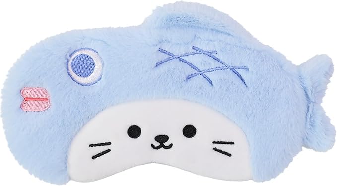 PERFECTSIGHT Sleep Eye Masks, Cute Sleep Eye Cover Lightweight Adjustable Eyeshade Mask Cover for Women Men Sleep Travel Nap, Blue Fish
