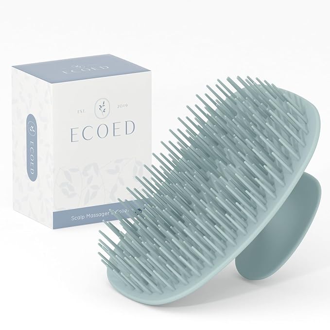 ecoed Scalp Massager Shampoo Brush, Scalp Scrubber & Exfoliator for Dandruff Removal, Wet & Dry Dandruff Comb and Detangler for Men and Women, Suitable for Short Medium Hair (Blue)