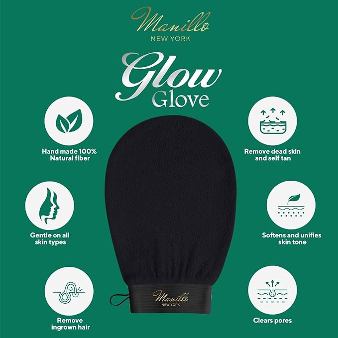Manillo exfoliating Glove Exfoliating Mitt for Body (2pc) – 100% Vegan Viscose Traditional Body Scrub Glove Kessa Korean Washcloth – Body Exfoliator for Self-Tan Removal & Keratosis Pilaris