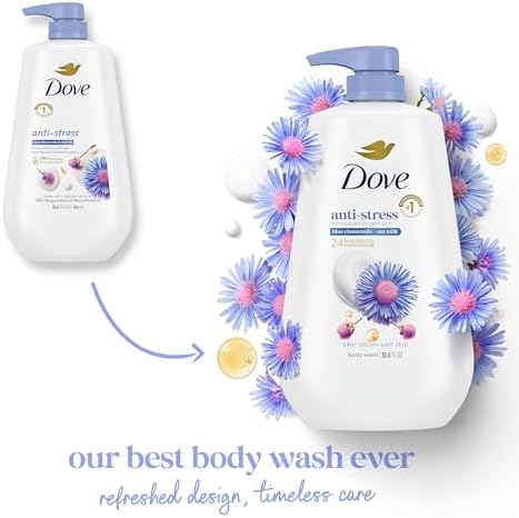 Dove Body Wash Blue Chamomile & Oat Milk Pump, Sulfate Free, 30.6 Fl Oz (Pack of 3) - Image 3
