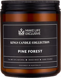 Scented Candles for Men | Pine & Cedar Scented | Wooden Wick, Long Lasting, Masculine Scents | Natural Soy Jar Candle for Home, Bachelor Pad Decor | The Perfect Mens Gift.
