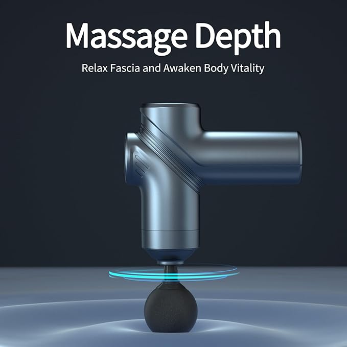 LEERCON Massage Gun Deep Tissue, Silent Brushless Motor and Portable Massage Gun with 4 Interchangeable Heads for Deep Muscle Relief and Relaxation, Relax Gift