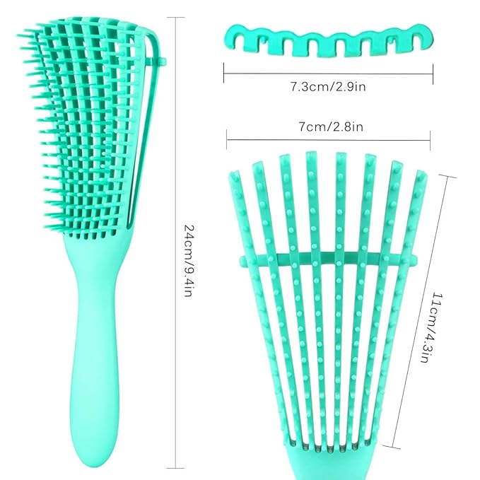 Detangling Brush for Afro America/African Hair Textured 3a to 4c, Knots Detangler Scalp Massage Comb for Women, Beige (3 Count)