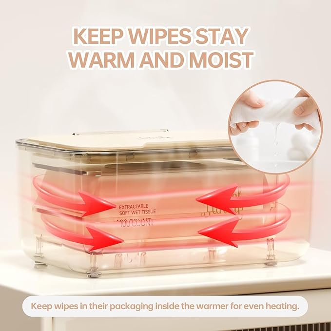 Chefhandy Baby Wipe Warmer & Wet Wipes Dispenser, 3-Mode Temperature Control, Large Capacity, Even Heating, Silent Operation for Babies & Adults, Yellow