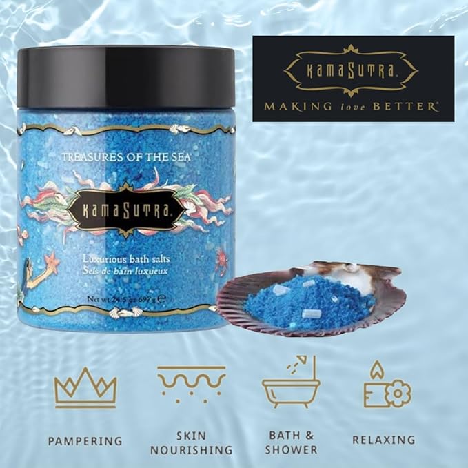 Kama Sutra Treasures of the Sea Ocean Blu 24.5 oz with Skin Softening and Nourishing Minerals