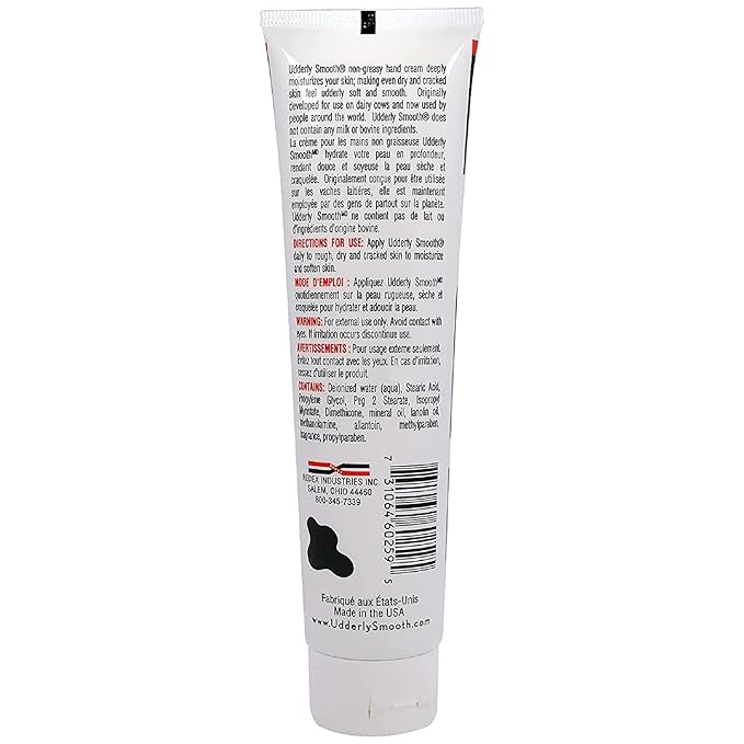 Udderly Smooth Hand Cream, Original Formula for Rough Dry Skin, Fast-Absorbing 24-Hour Moisturization, 4 oz (Pack of 2)