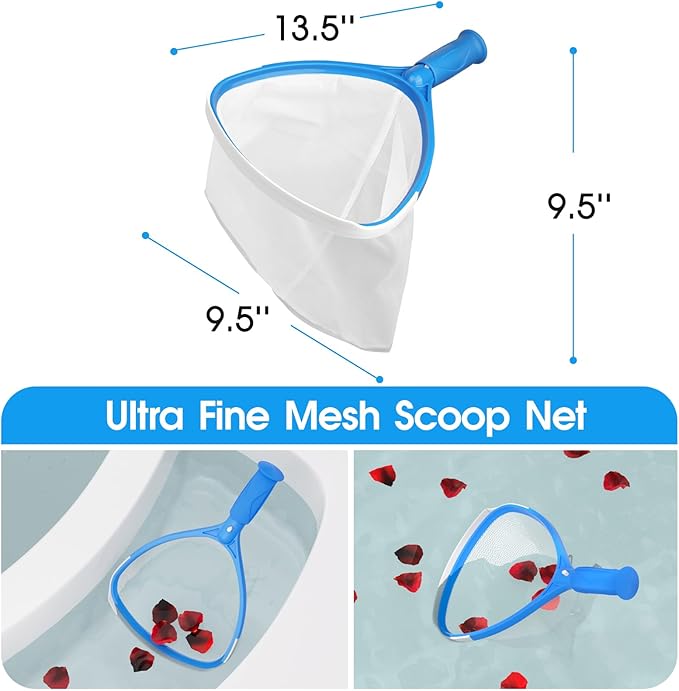 TidyMister 4-in-1 Spa Cleaning Set - Hot Tub Small Pools Maintenance Accessories Kit with Skimmer Net Round Brush Scrubber and 2ft Pole