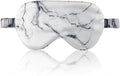 THXSILK Sleep Mask 100% 19 Momme Pure Mulberry Silk Super Smooth Cooling Decorative Sleep Eye Mask Blackout Eye Cover with Wide Head Strap, Marble-Grey