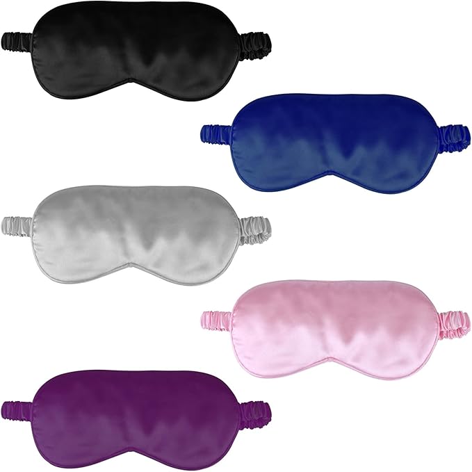 1 Pack Sleep Mask, Silk Eye Mask with Elastic Strap, Blindfold, Soft Silk Sleeping Mask for Girls, Women, Men (DarkBlue)