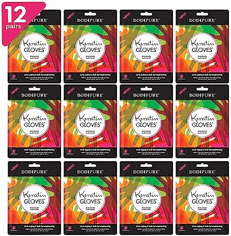 Bodipure Hand Mask Premium 12pk, K-Beauty Keratin, Deep Moisture, Nail Care by BodipureInc
