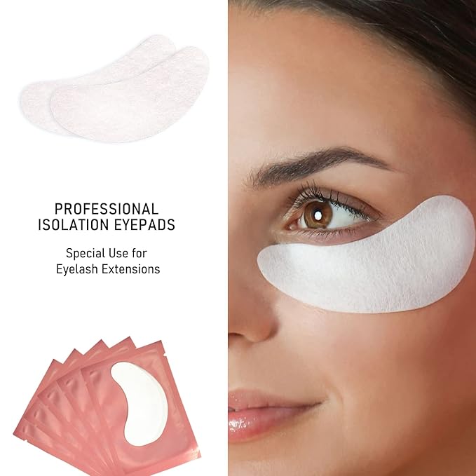 VEYES INC 50 Pairs Pink Hydrogel Eye Patch Eyelash Extension Natural Lint Free Under Eye Gel Pads Lash Extension Supplies & Beauty Tools