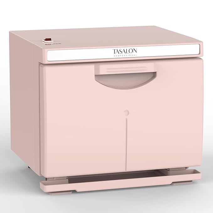 TASALON 8L Towel Warmer Hot Cabinet Box, Aluminum Inner Chamber, Removable Tray, Fast Heating for Beauty Spa Salon Massage - Pink
