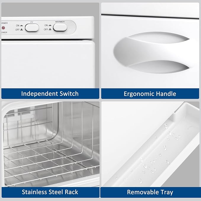 Winado Hot Towel Warmer Cabinet, 8L Thermostatic Towel Heater, 2-in-1 Mini Hot Bath Towel Warmer for Facials Massage, Esthetician, Salon Beauty, Spa Barbershop, White
